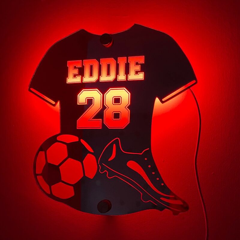 Personalisierte Coole Led Spiegel Lampe für Fußball-Liebhaber Personalisierte Coole Led Spiegel Lampe für Fußball-Liebhaber