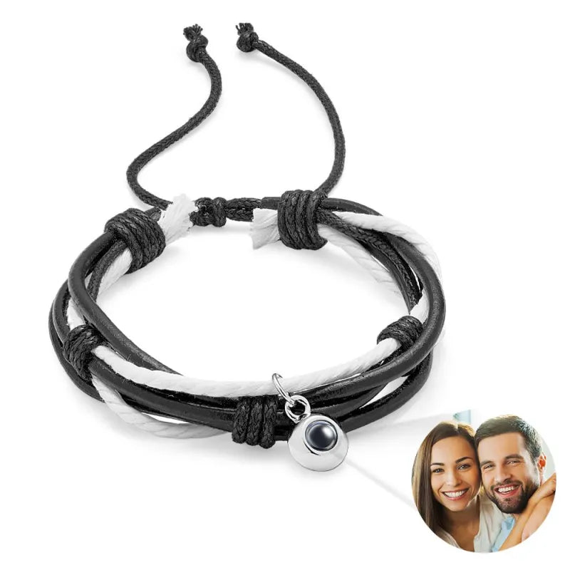 Einfaches, individuell gestaltetes Rindslederarmband, Seilgeflecht, ein Geschenk für ihn