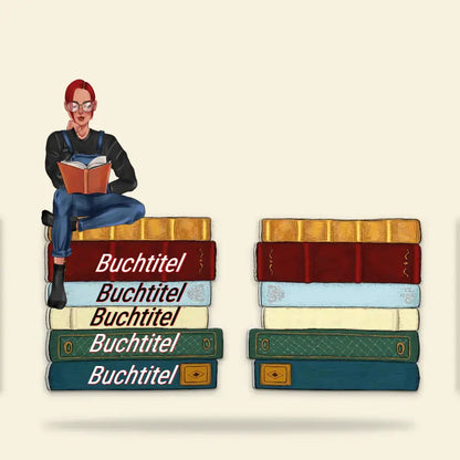 Mädchen-Lesebuch – individuelle Buchtitel, personalisierter Acryl-Schlüsselanhänger