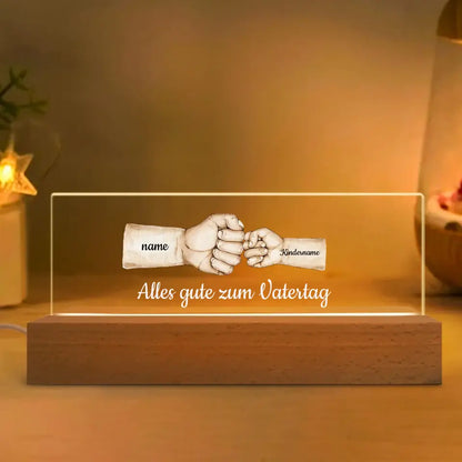 Daddy's Team Fist Bump Personalisiertes LED-Nachtlicht aus Acryl