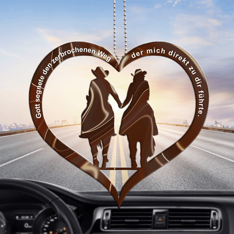 Personalisiertes Ornament mit Cowboy- und Cowgirl-Händchenhalten