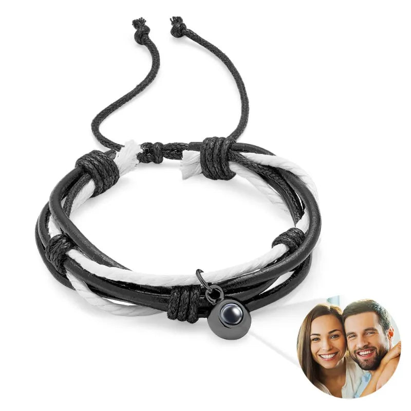 Einfaches, individuell gestaltetes Rindslederarmband, Seilgeflecht, ein Geschenk für ihn