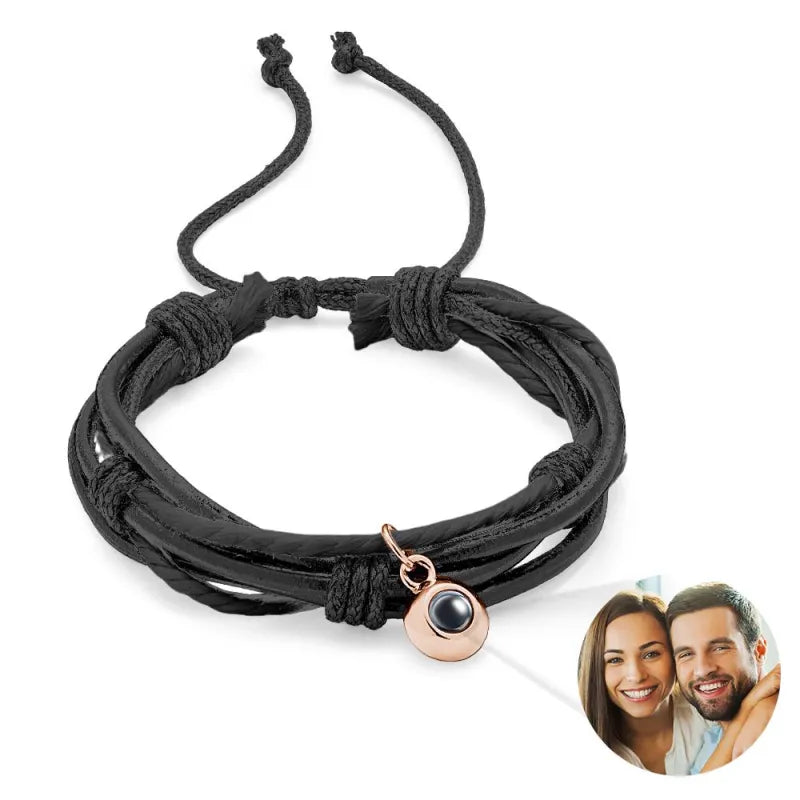 Einfaches, individuell gestaltetes Rindslederarmband, Seilgeflecht, ein Geschenk für ihn