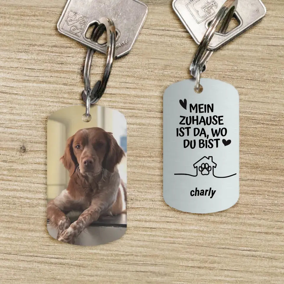 Mein Zuhause - Individueller Dog Tag Schlüsselanhänger